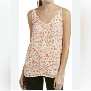 CAbi Women's Coral Blush Pink Animal Print Sleeveless Lined Cami Top Sz Medium